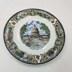 Vintage Capital Washington DC Collector Plate Souvenir White House Japan